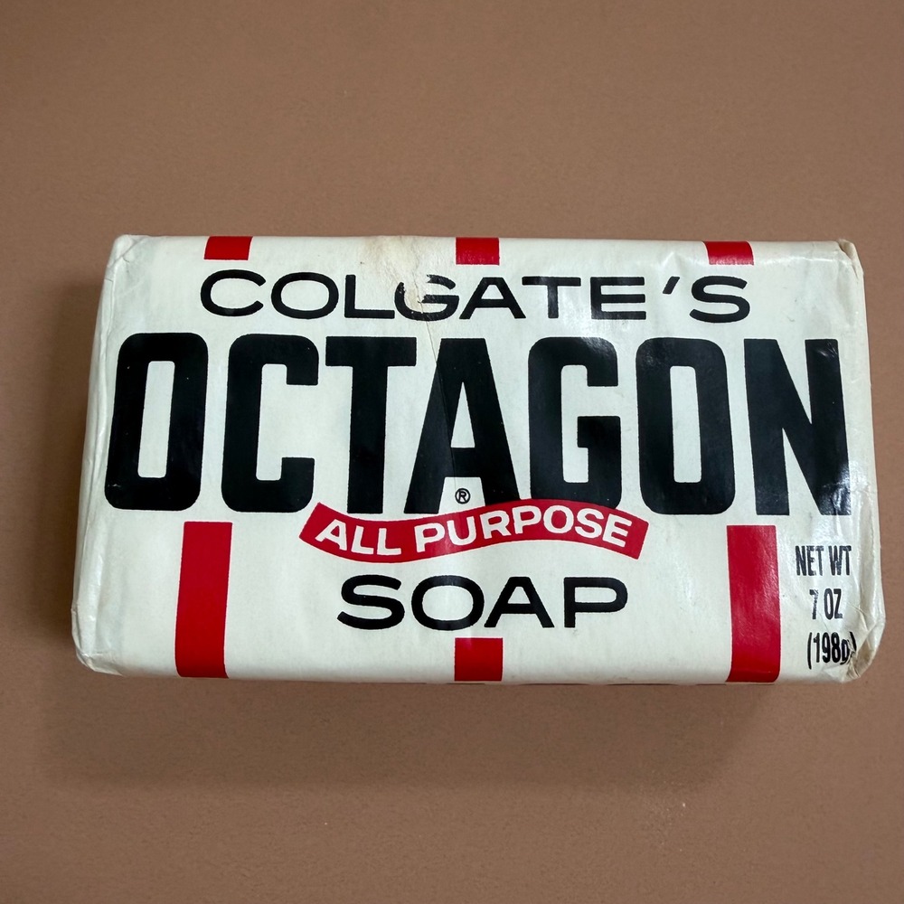 Vintage 1980 Colgate Octagon All Purpose Soap Bar 7oz Original Wrapper USA Made